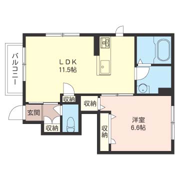 サングリナージュ 101号室 間取り