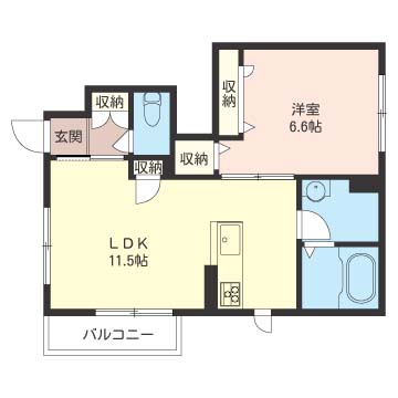 サングリナージュ 102号室 間取り