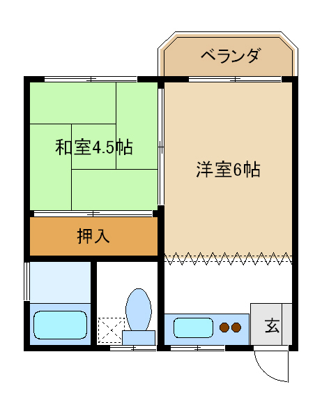 小仲台ハイツ(マンスリーマンション） 間取り