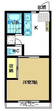 ロイヤルハイツ壱番館Ｃ棟 204号室 間取り