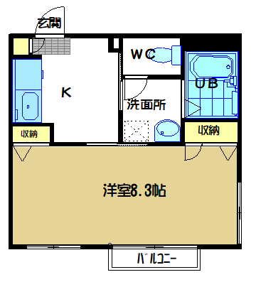 ピュアⅡ 102号室 間取り