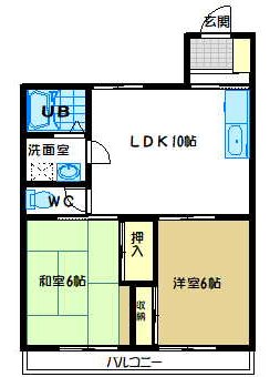 サングレースⅠ 203号室 間取り