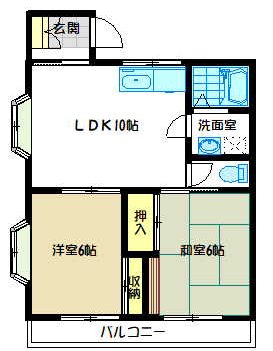 サングレースⅠ 205号室 間取り