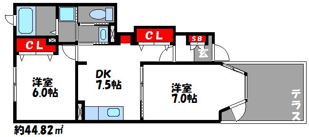 ソレイユ名島 間取り