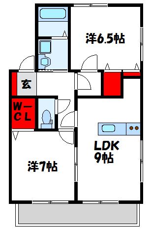 サンメゾン花見 101号室 間取り