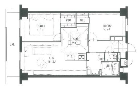 テングッド大濠 間取り図