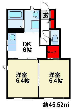 シャーメゾン筑紫 102号室 間取り