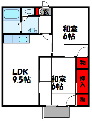 ドミール天神 101号室 間取り