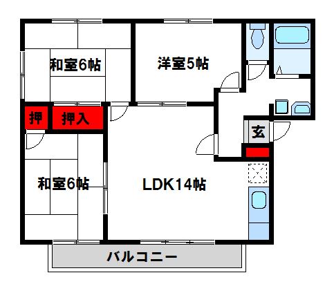 リベラル新宮 202号室 間取り