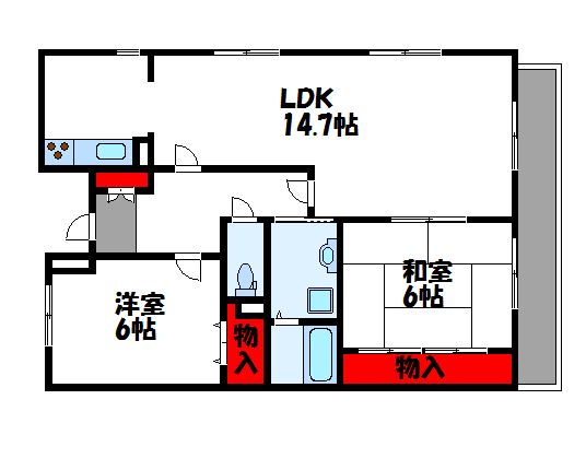 ハーモパレス福岡 101号室 間取り
