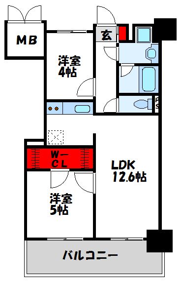 RJRプレシア新宮中央駅前 704号室 間取り