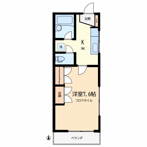 ブルーメ五本木 201号室 間取り