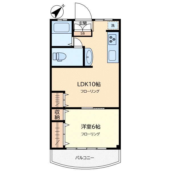 アーバンテラス下馬 207号室 間取り