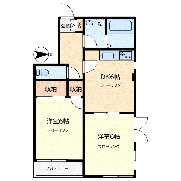 コンポート学大前 301号室 間取り