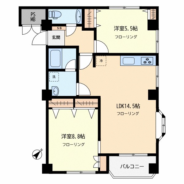 みすゞ碑文谷マンション 101号室 間取り