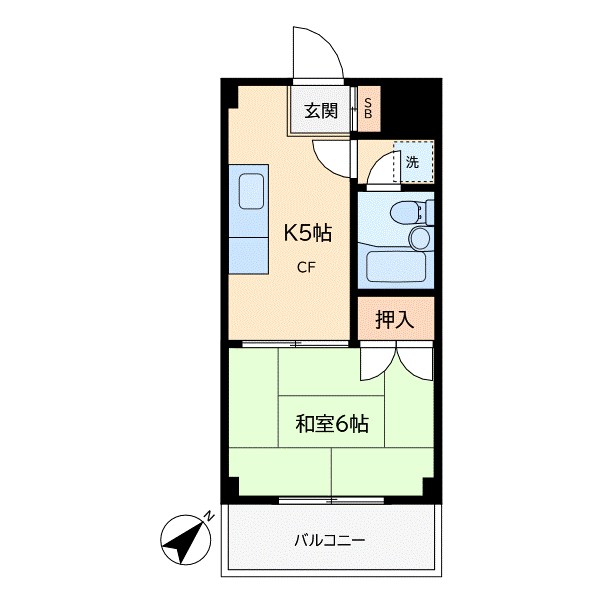 クレセントハウス 202号室 間取り