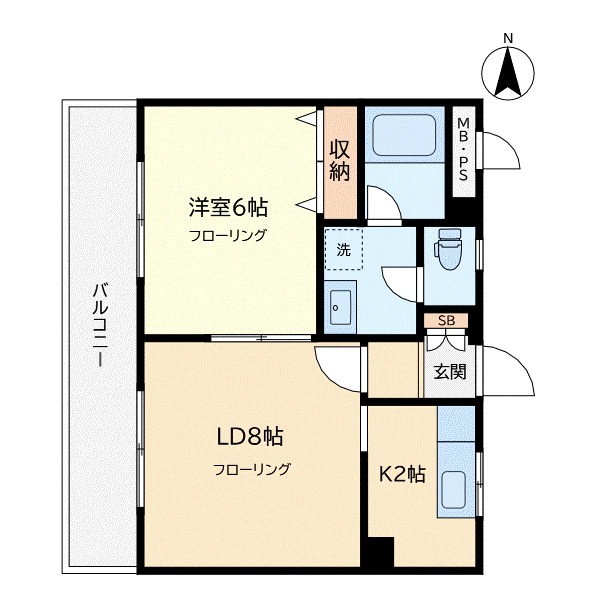 パーシモンコート 103号室 間取り