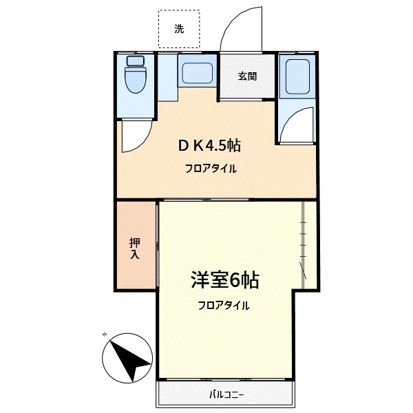 まゆみ荘 203号室 間取り