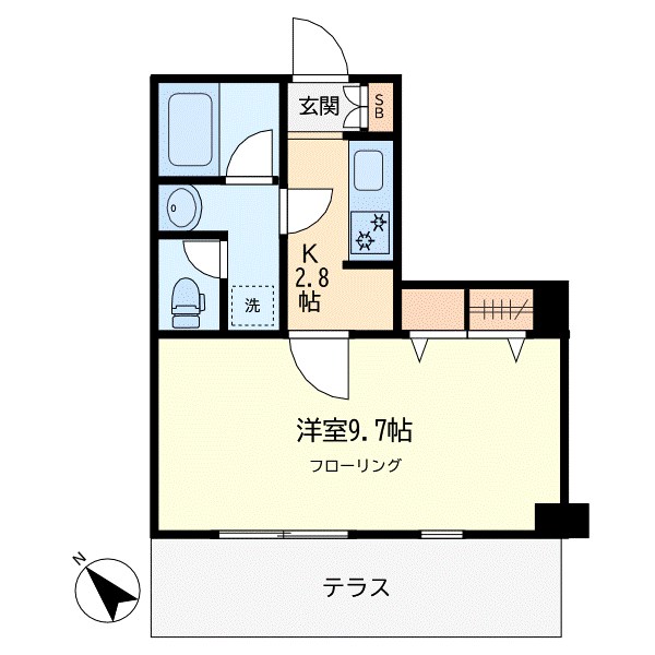 グリーンリーフ尾山台 102号室 間取り