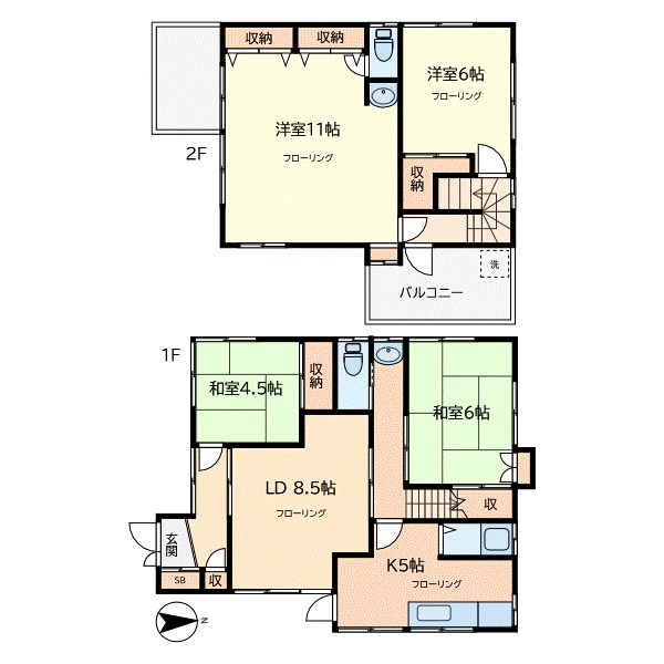 住田方一時使用貸家 間取り図