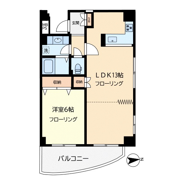 シャルム学芸大学 201号室 間取り