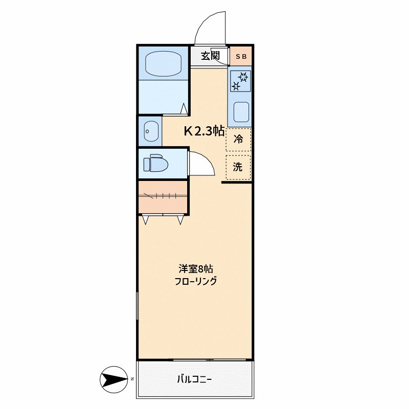 セレーナ五本木 205号室 間取り
