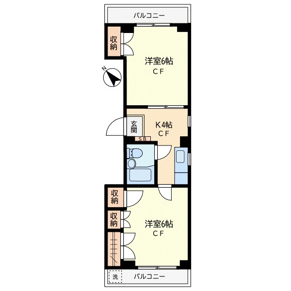 シイバシハイツ 201号室 間取り