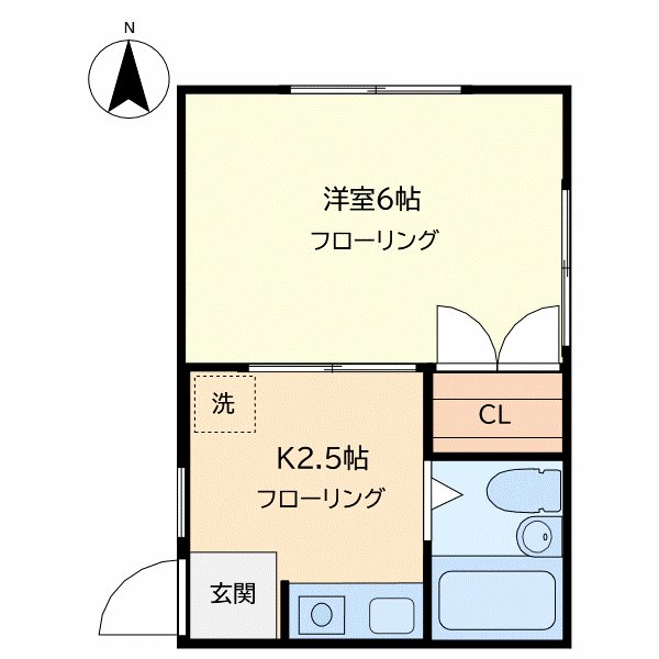 フラワーハイツ（飯島方） 201号室 間取り