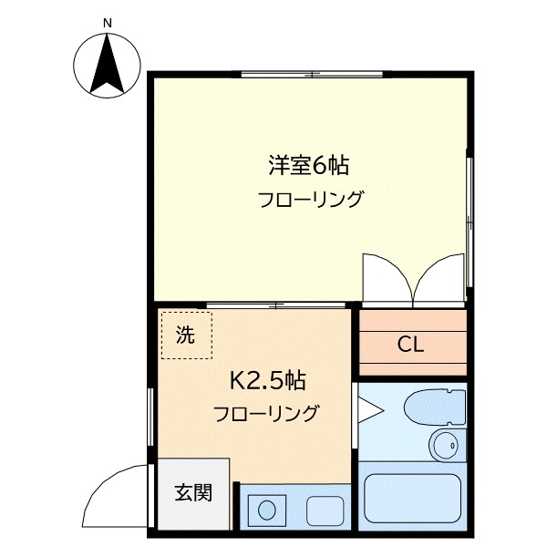 フラワーハイツ（飯島方） 101号室 間取り