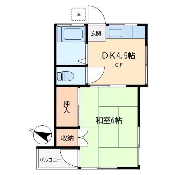 コーポ関口 201号室 間取り