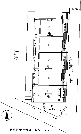 ルポ学芸大駐車場 F号室 間取り