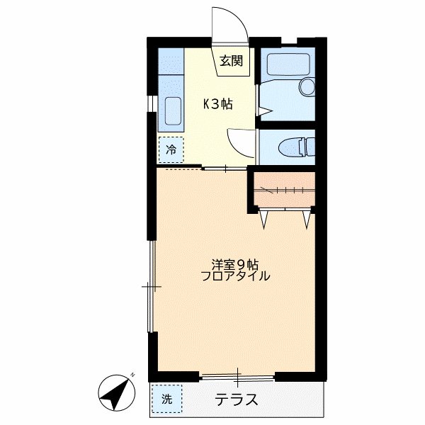 カーム下馬 103号室 間取り