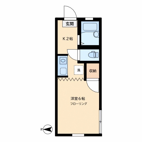 オークひもんや 205号室 間取り