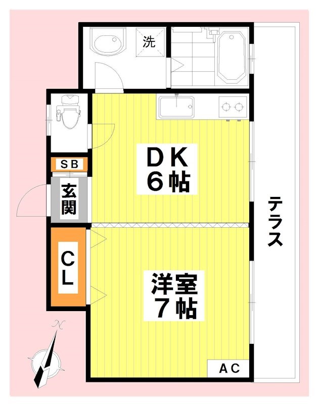 富士見レジデンス 102号室 間取り