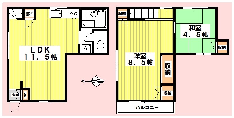 ガーデンテラス B号室 間取り