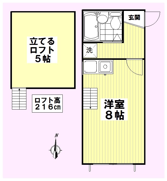 STEPS 205号室 間取り