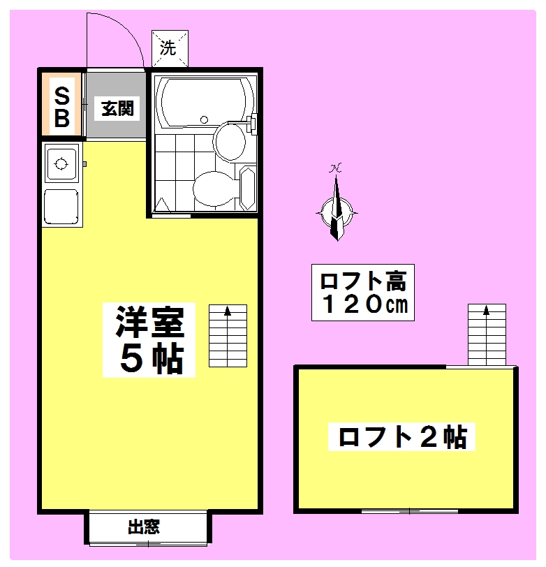 モリハイツⅠ 105号室 間取り