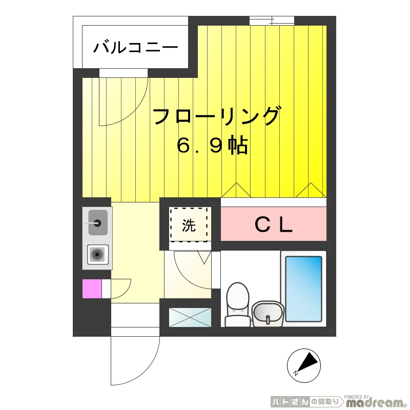 ジュネス洗足 207号室 間取り