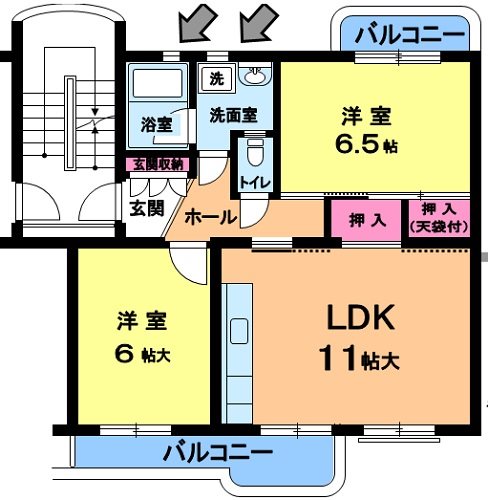 内野西団地３号棟 間取り