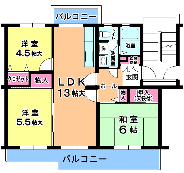 内野中央団地３号棟 間取り