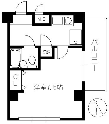 コスモプレイス鶴見中央  201号室 間取り
