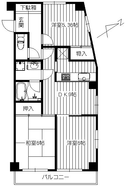 モナークマンション鶴見 911号室 間取り