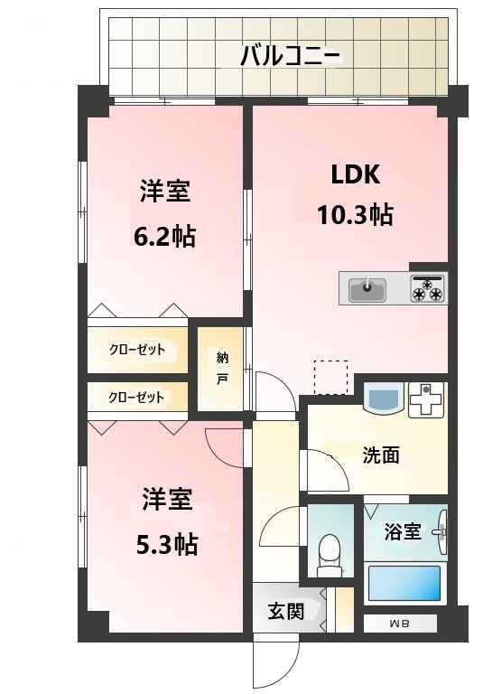 ヒルクレイン北寺尾 201号室 間取り