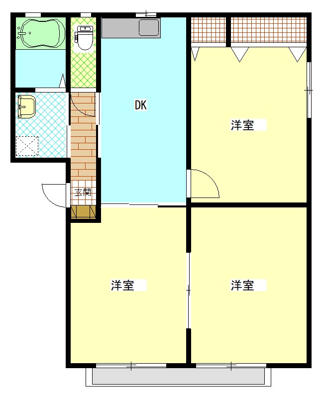 グリーンハイツイシカワ　Ｂ棟 間取り