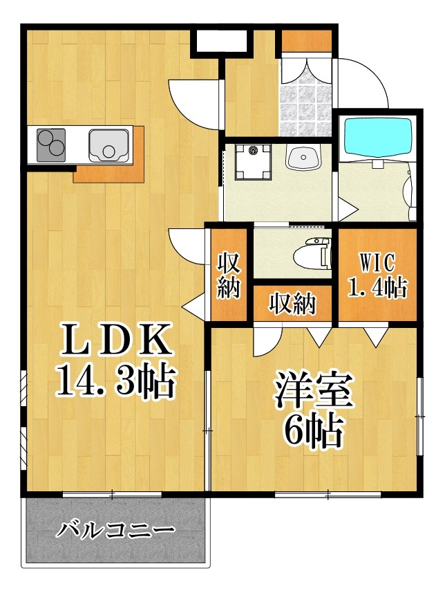 ルーブル 303号室 間取り