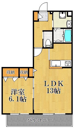 ルーブル 102号室 間取り