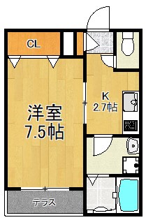 メゾンゆず 101号室 間取り