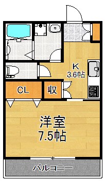 メゾンベール 201号室 間取り