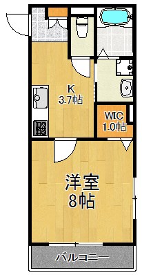 CASA　RUBINO 203号室 間取り