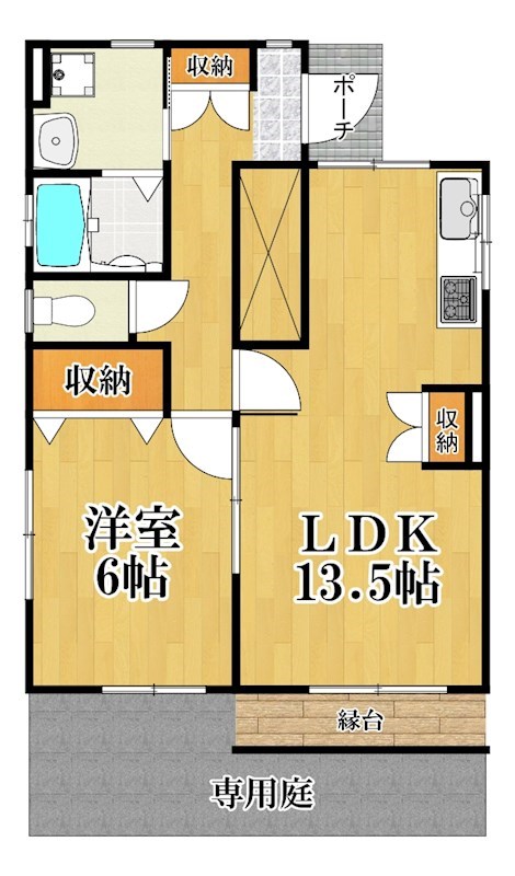 ヘーベルハウス汐入 1号室 間取り